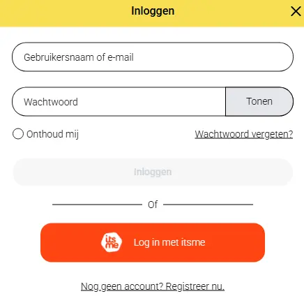 Inloggen bij BETFIRST BE
